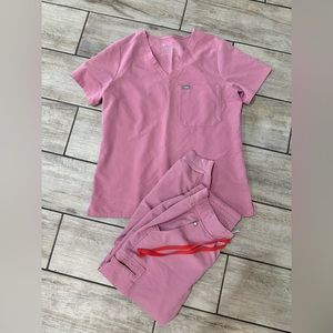 Chalk Pink FIGS scrub set